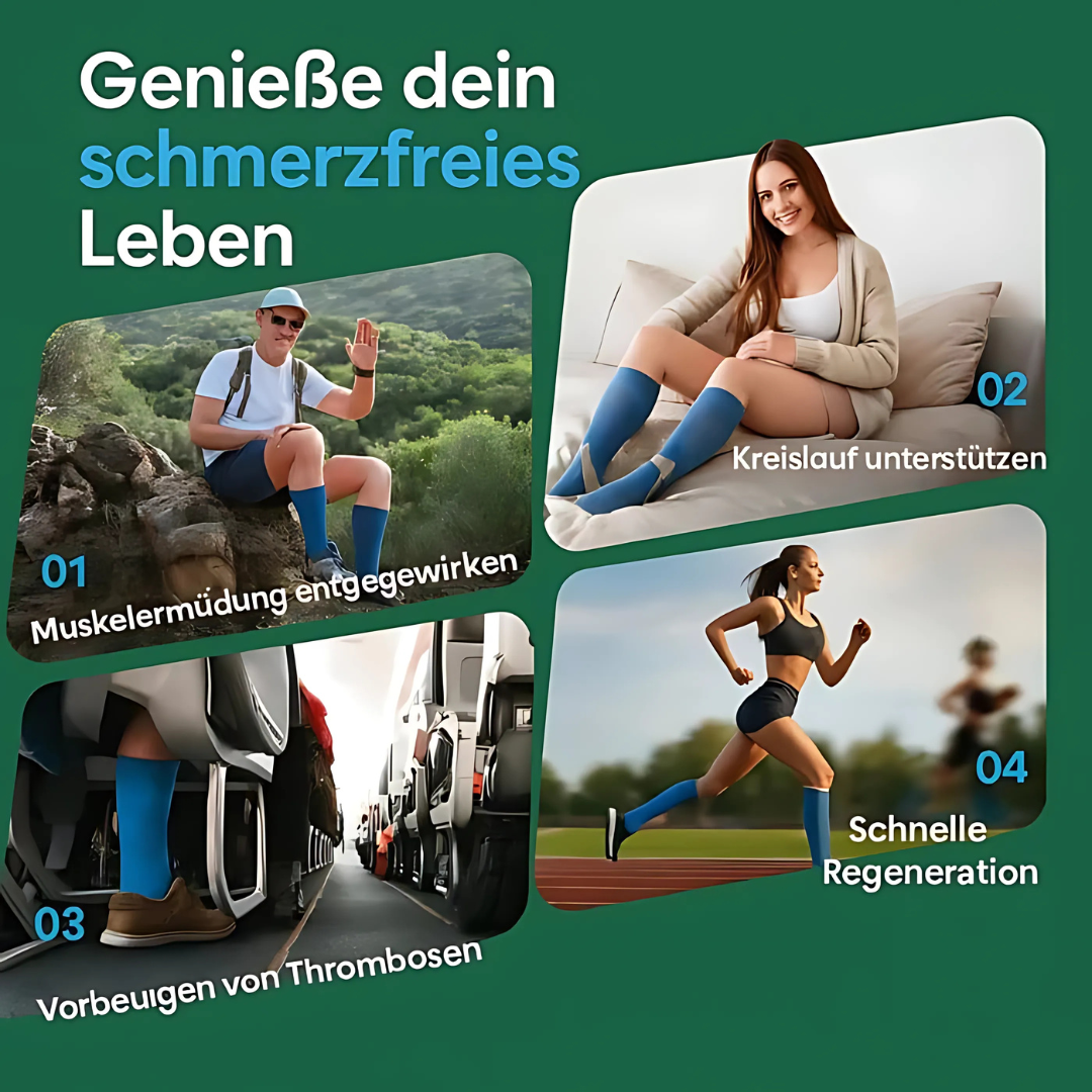 Calze di compressione con 3 zone di appoggio