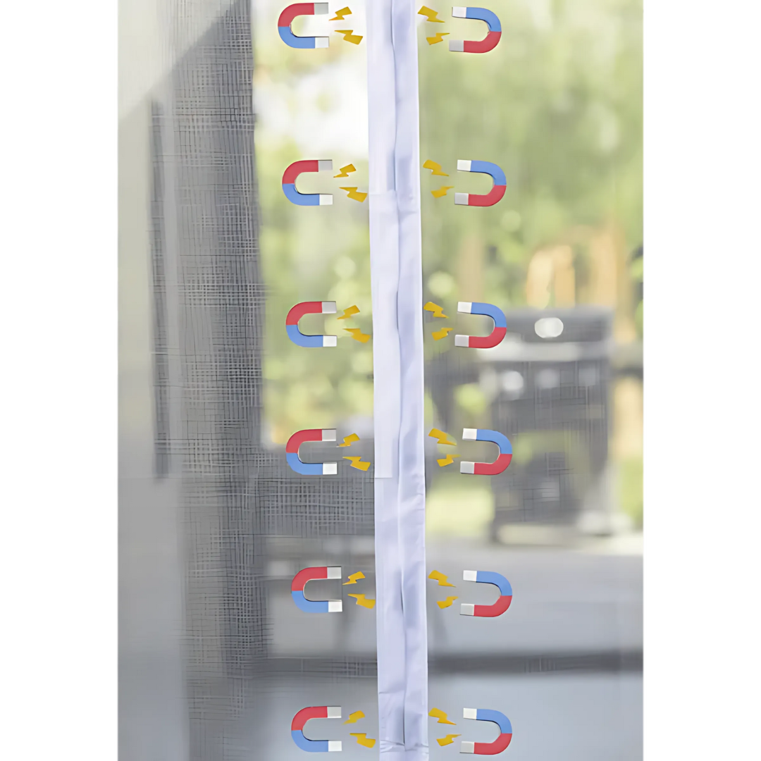 Tenda per porta con schermo magnetico