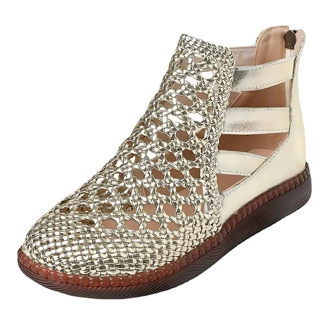 Comodi stivaletti sandalo in vera pelle