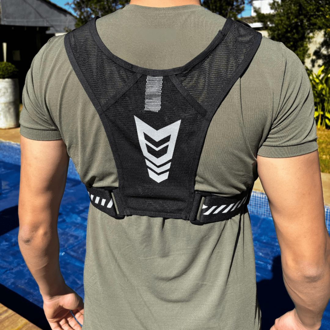 Gilet da corsa traspirante con borraccia