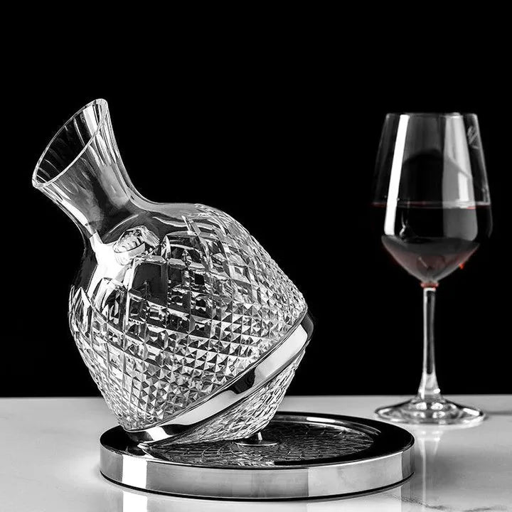 LuxeDecant™ - Kristall Hand geblasener Weindekanter rotierende a 360 gradi