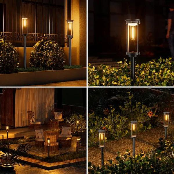 Lampade solari a LED per esterni - Illuminazione di giardini e sentieri (confezione da 2)