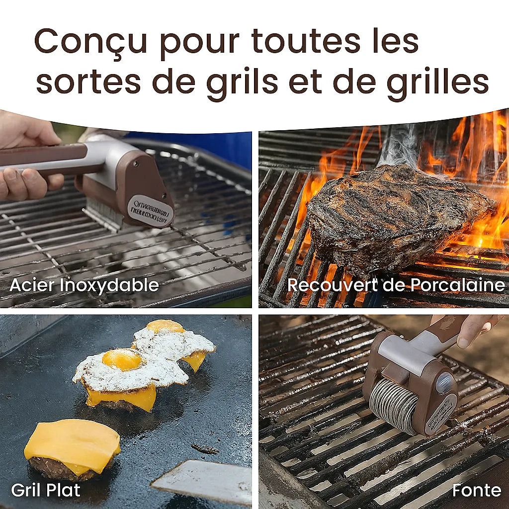Spazzola elettrica per barbecue senza pelo