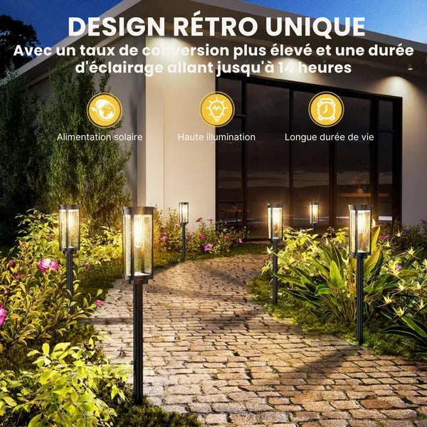 Lampade solari a LED per esterni - Illuminazione di giardini e sentieri (confezione da 2)