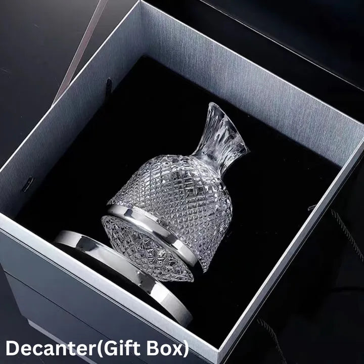 LuxeDecant™ - Kristall Hand geblasener Weindekanter rotierende a 360 gradi