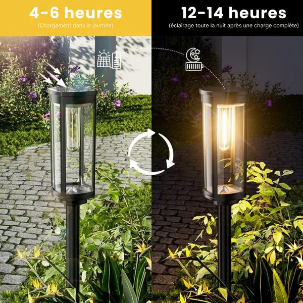 Lampade solari a LED per esterni - Illuminazione di giardini e sentieri (confezione da 2)