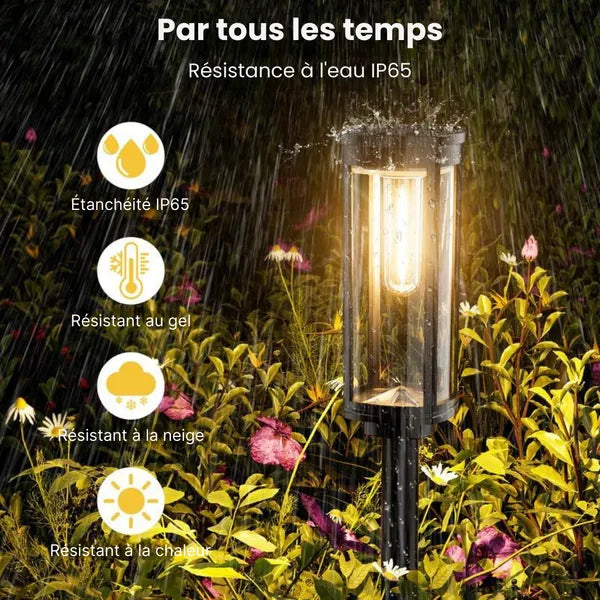 Lampade solari a LED per esterni - Illuminazione di giardini e sentieri (confezione da 2)