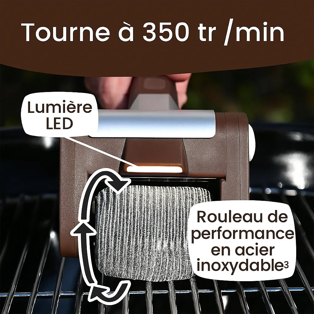 Spazzola elettrica per barbecue senza pelo