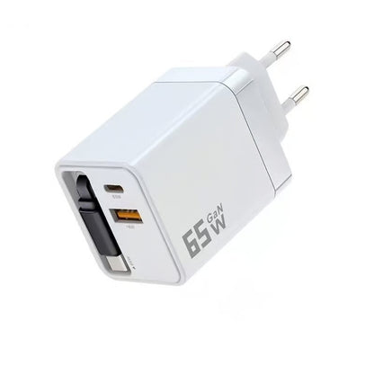 Chargeur rapide 65W avec 2 ports USB et câble détachable