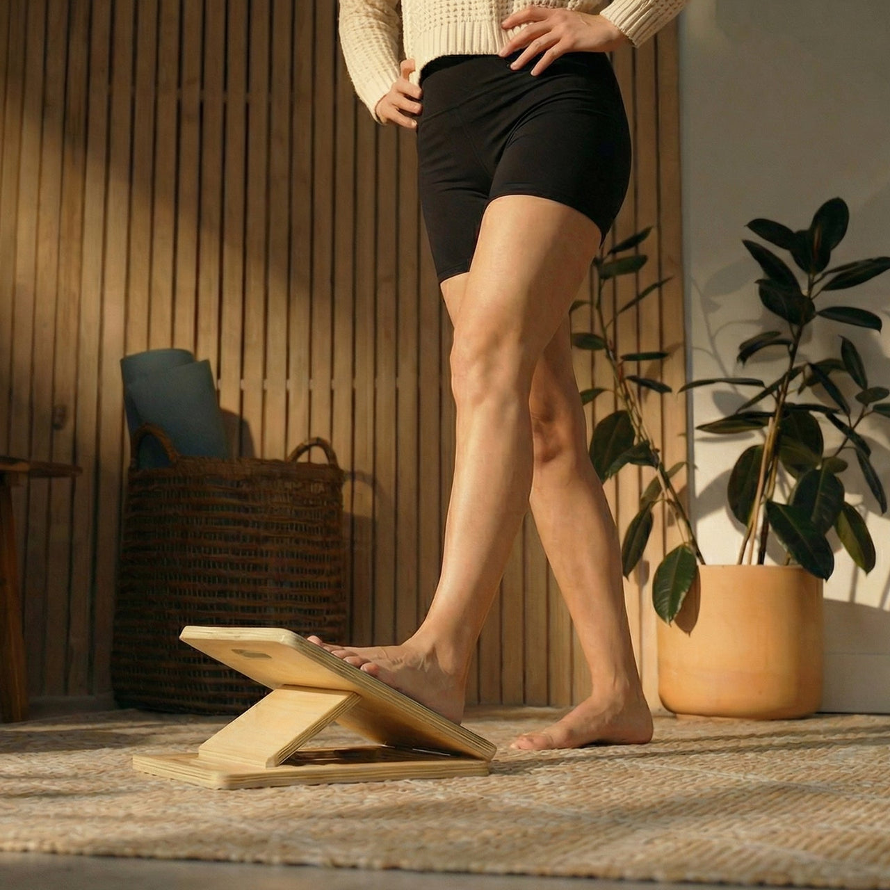 Verstellbares Balancebrett aus Holz