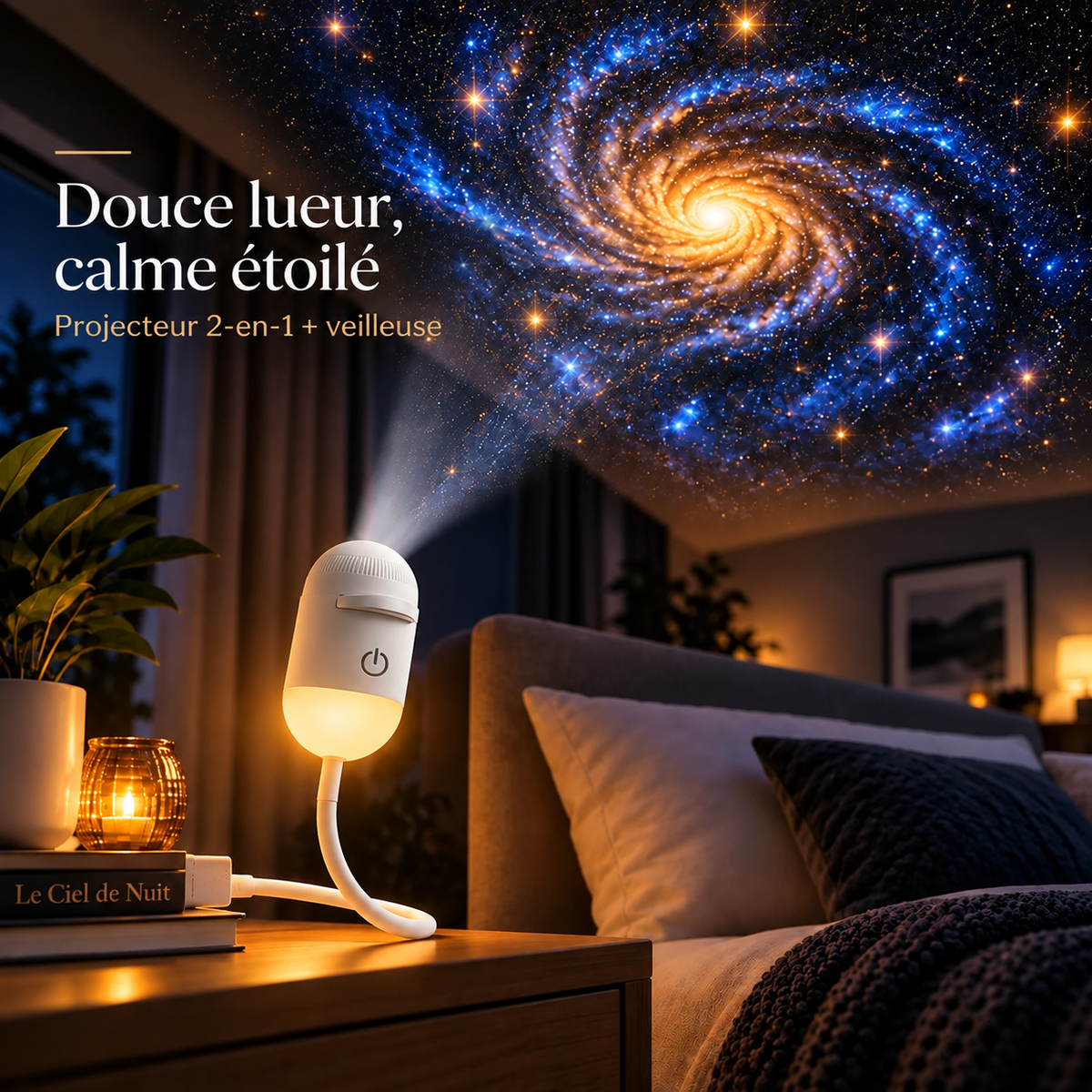 LED-Galaxie-Scheinwerfer mit sanftem Nachtlicht