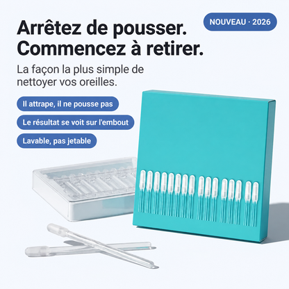 Nettoyeur d’oreilles adhésif réutilisable