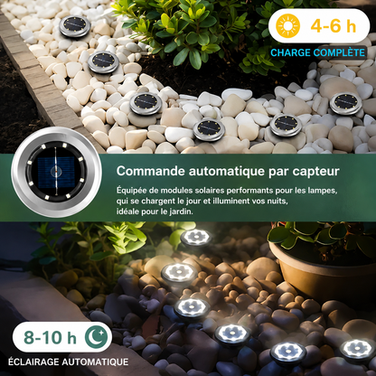 Lampe solaire extérieure LED en acier