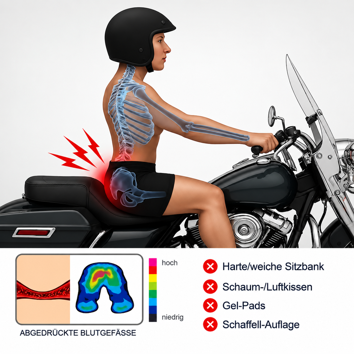 Coussin Moto en Gel Ergonomique