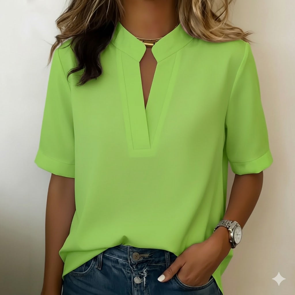 Blouse Élégante à Col Raffiné