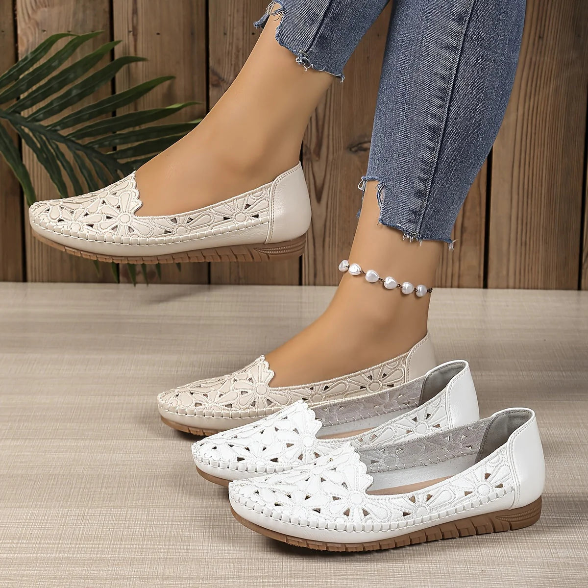 Orthopädische Ballerinas mit Lochmuster