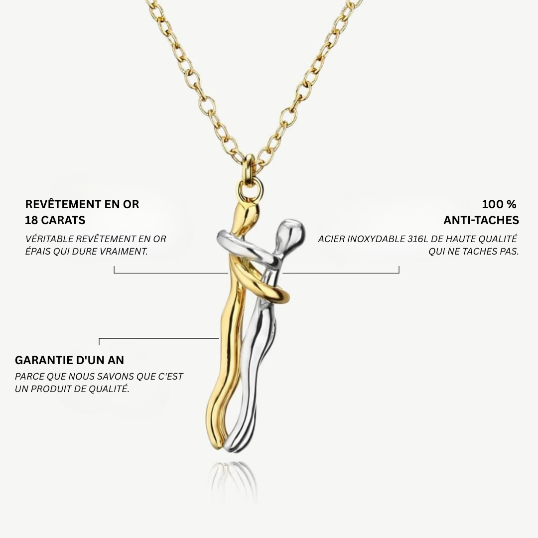 Collier étreinte symbolique élégant