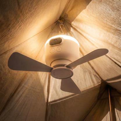 Tragbarer, wiederaufladbarer Ventilator mit LED und Fernbedienung