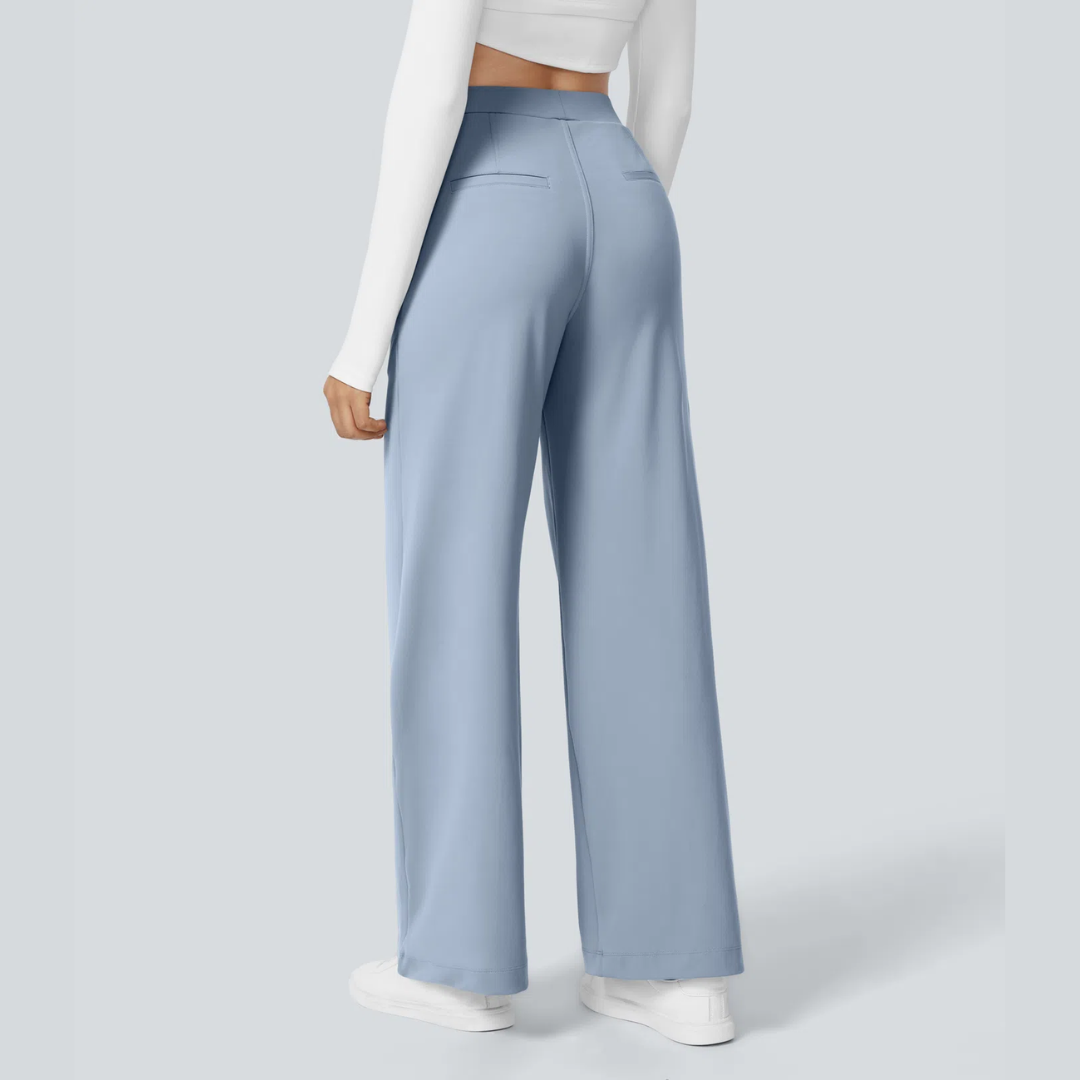 Pantalon large taille haute femme