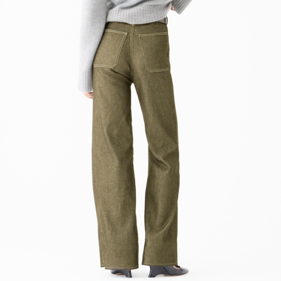 Stretchjeans mit hoher Taille und weitem Bein FitCurve