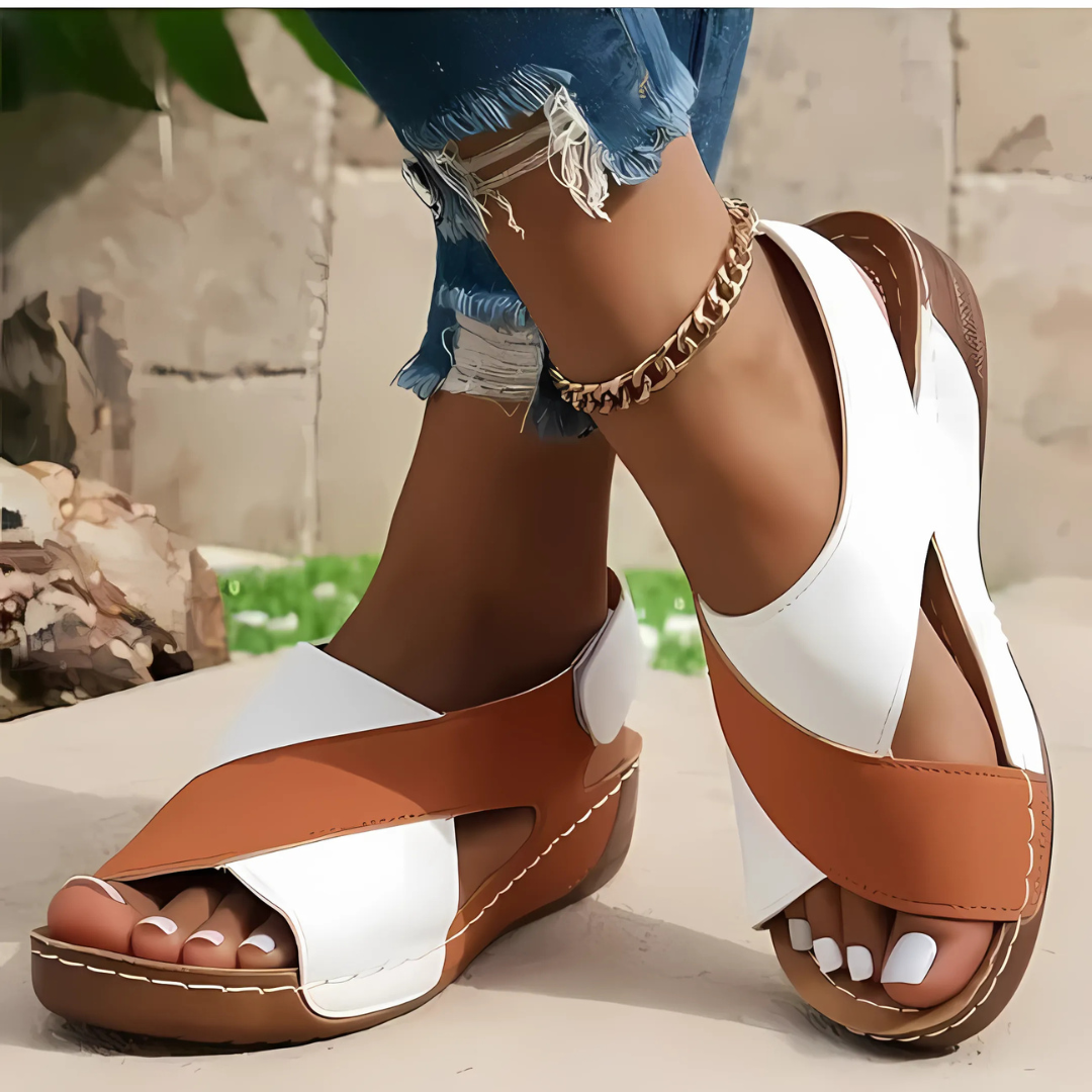 Sandales compensées femme colorées