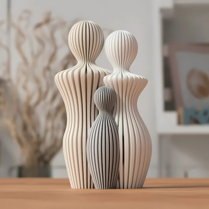 Sculpture Famille Personnalisable Minimaliste en Bioplastique
