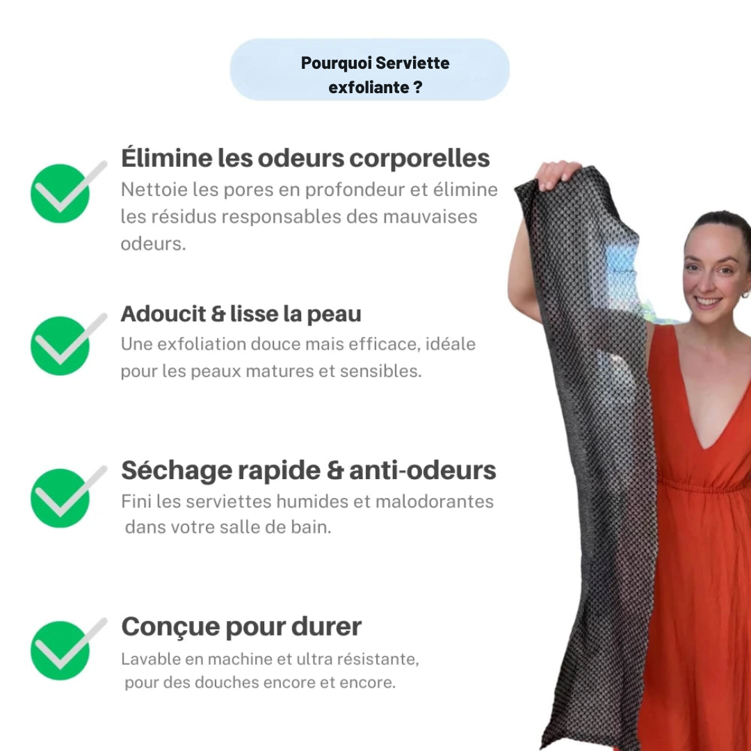 Serviette exfoliante douche