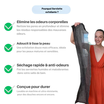 Serviette exfoliante douche