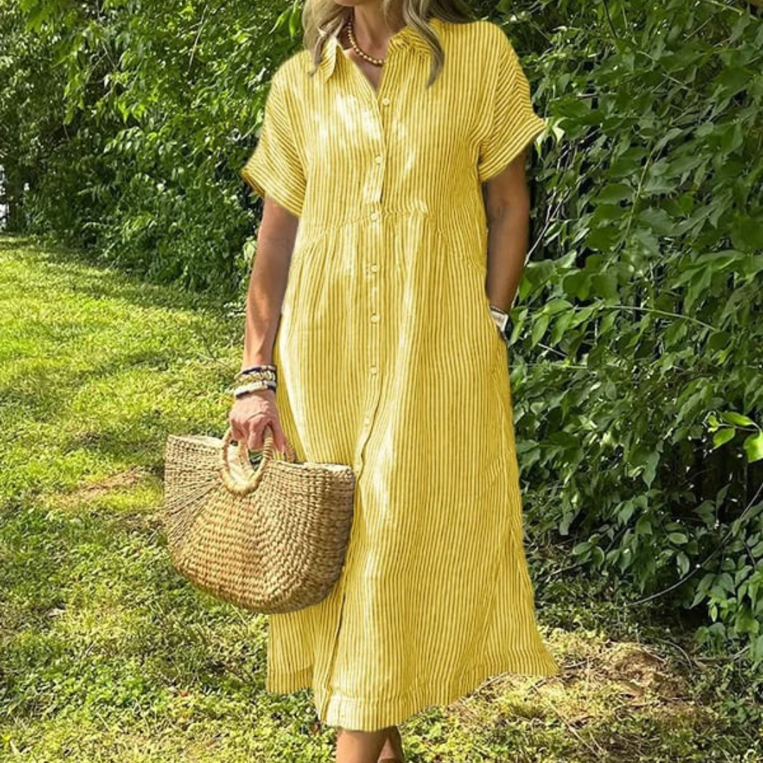 Robe longue d'été légère à rayures