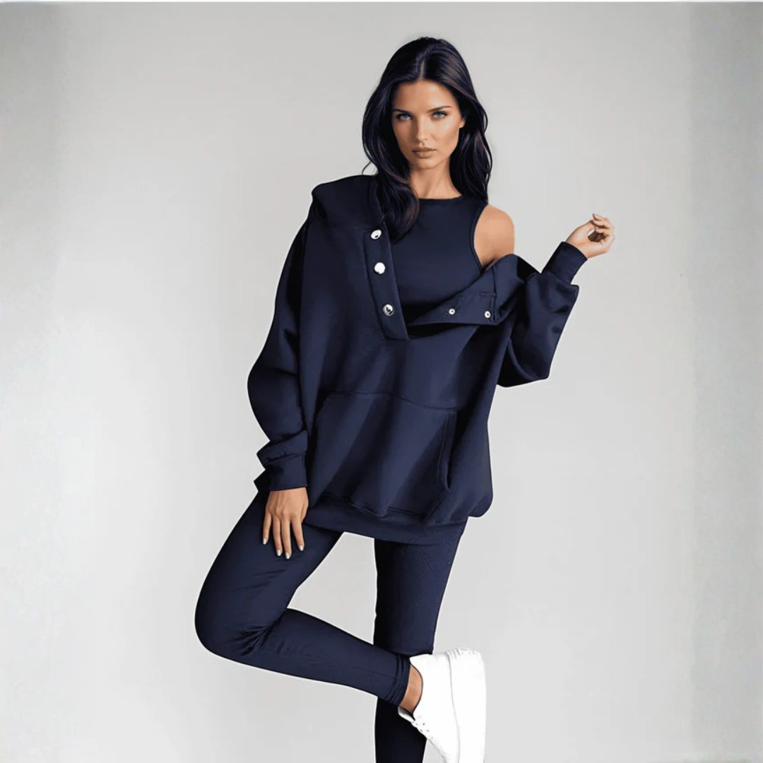 Ensemble Confortable | Sweat À Capuche, Gilet et Pantalon