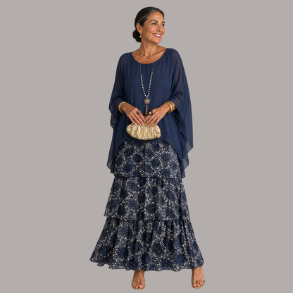 Elegantes und bequemes, fließendes langes Kleid für Damen