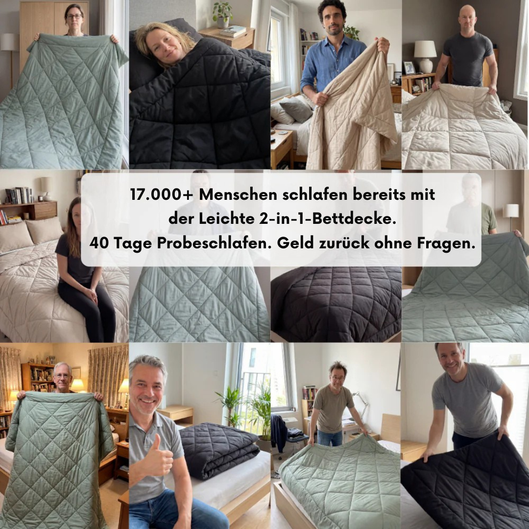 Leichte und atmungsaktive 2-in-1-Bettdecke ohne Bettlaken