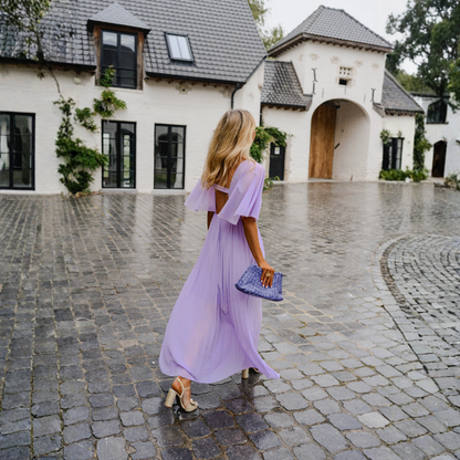 Robe longue fluide mauve élégante