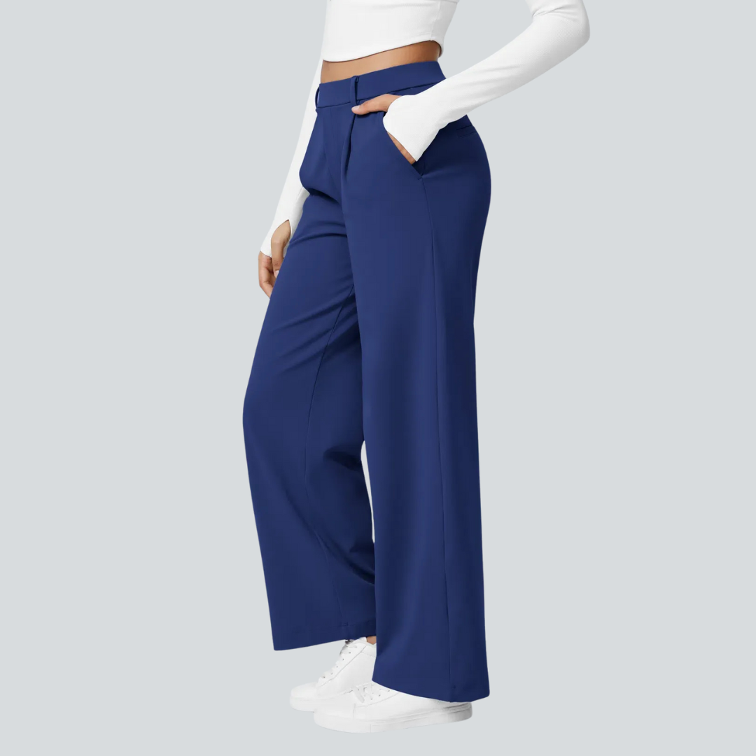 Pantalon fluide taille haute femme