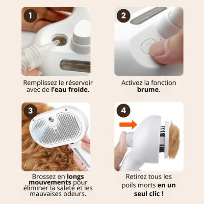 Brosse Vapeur Douce pour Chiens & Chats