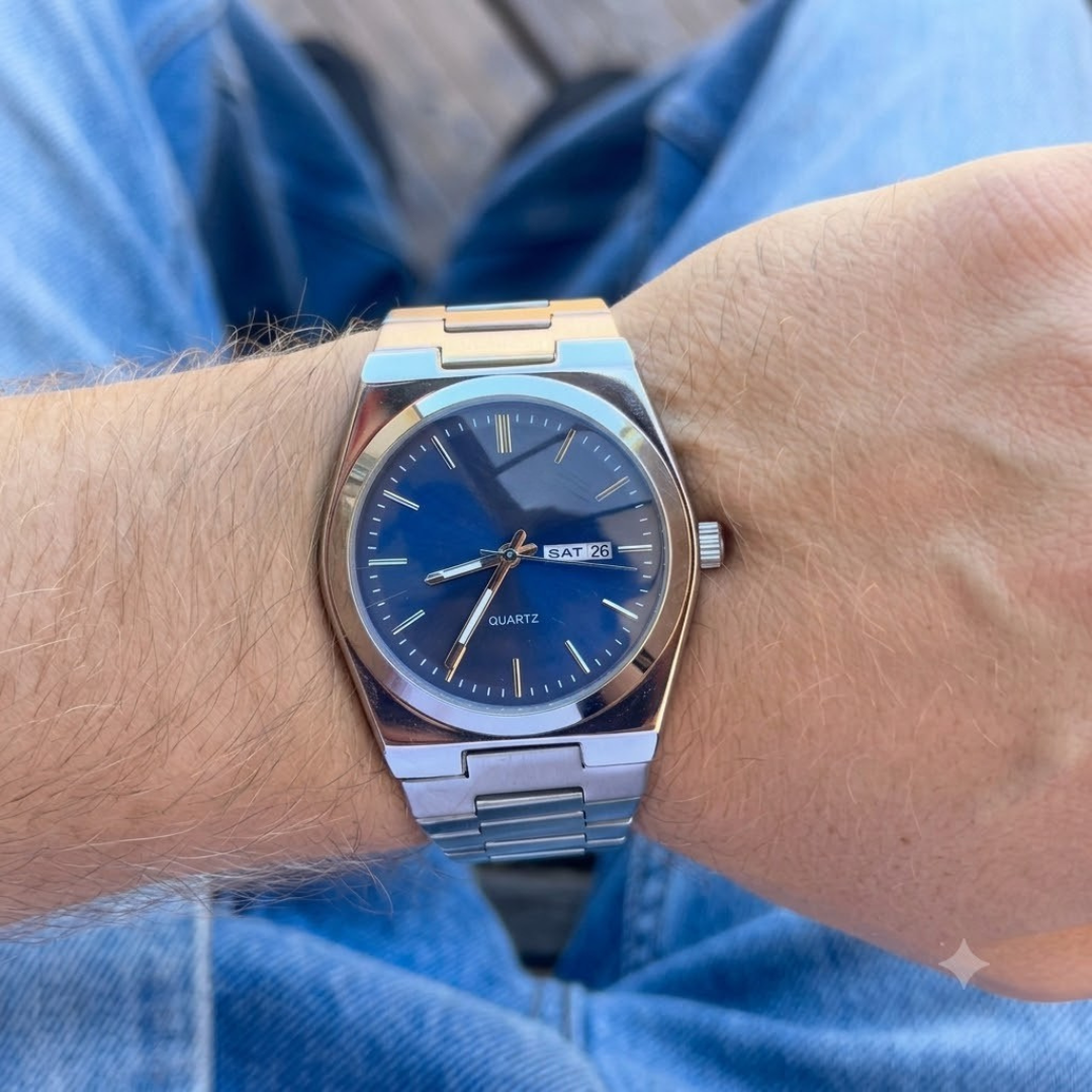 Elegante Herrenuhr aus Edelstahl