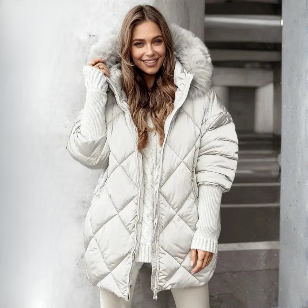 Manteau d'Hiver Quilté avec Capuche