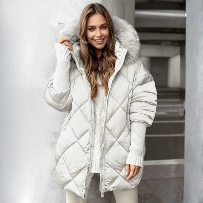 Manteau d'Hiver Quilté avec Capuche