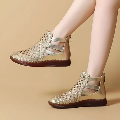 Bottes sandales confortables en cuir véritable