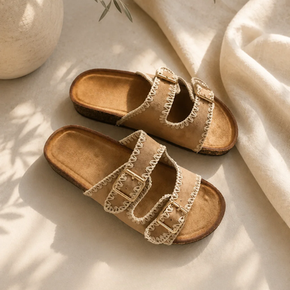 Elegante, bequeme Damensandalen mit verzierten Riemen