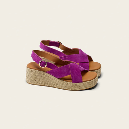 Espadrilles à plateforme motif léopard