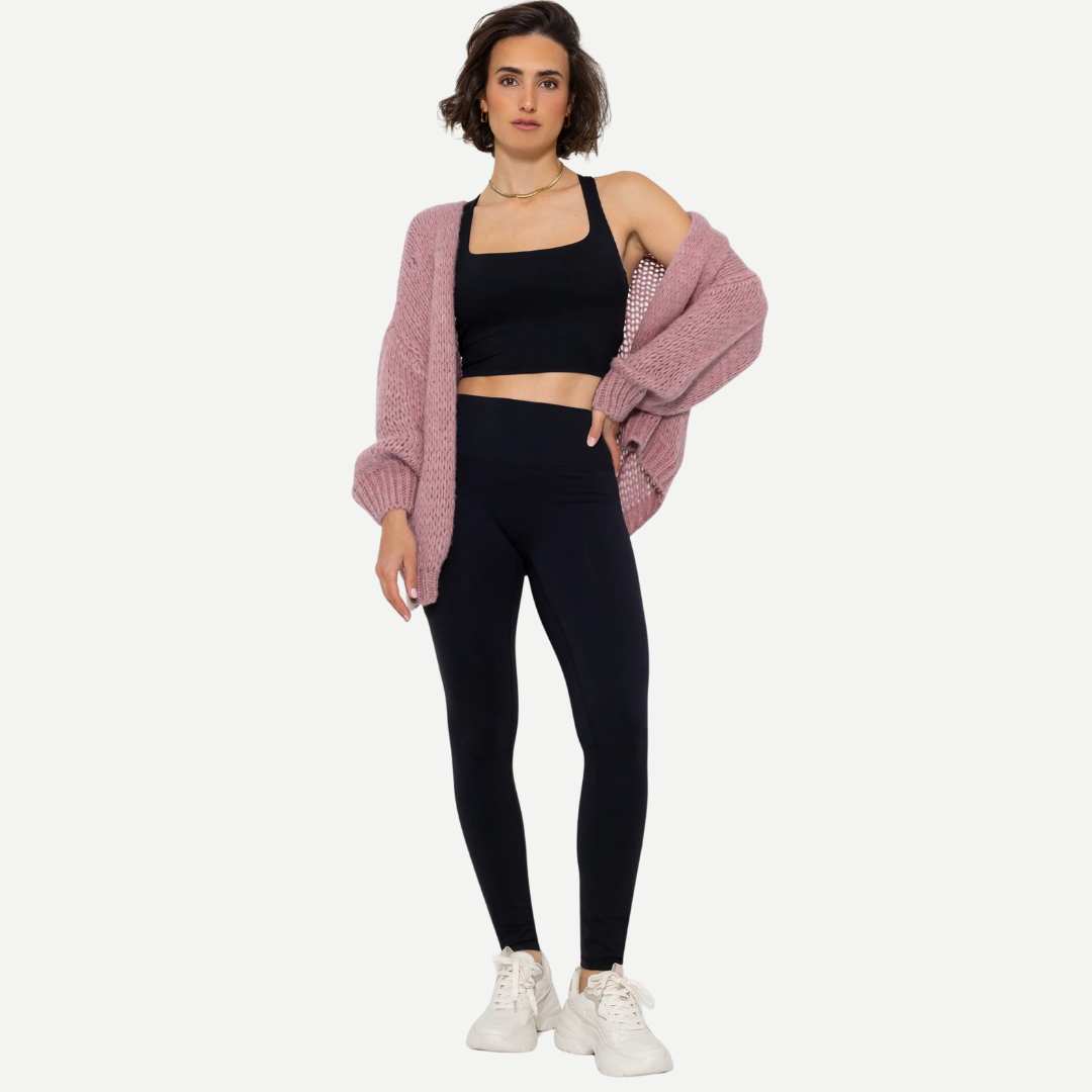 Sportleggings Damen High Waist Leo Print