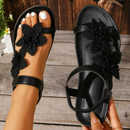 Bequeme Sandalen mit Blumenmuster für Damen