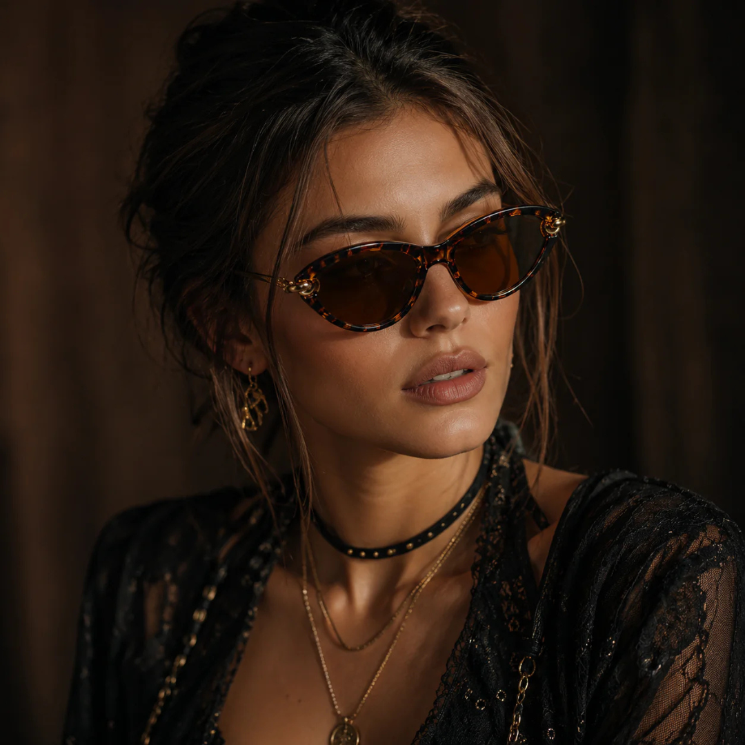 Lunettes Cat-Eye avec Chaîne