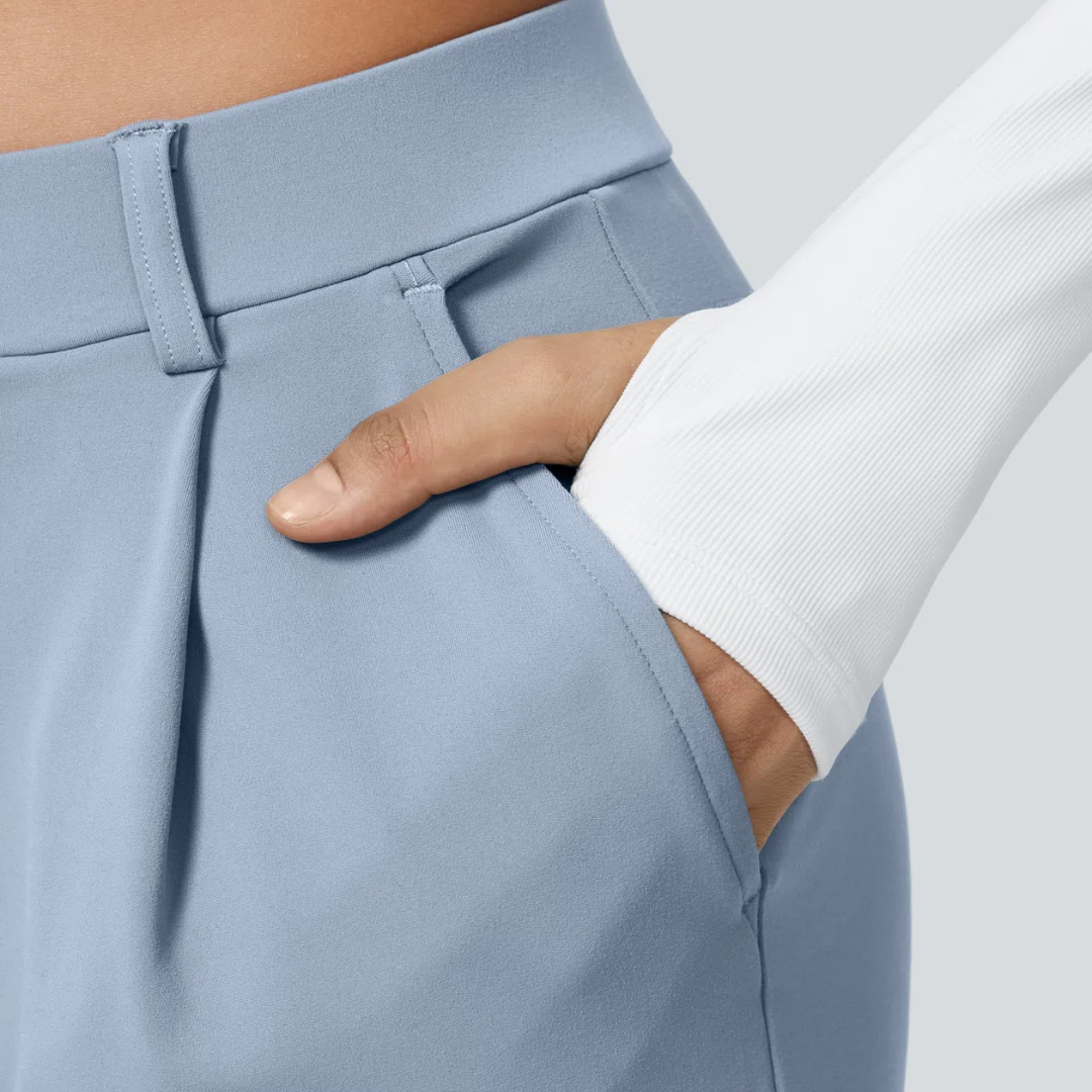 Pantalon large taille haute femme