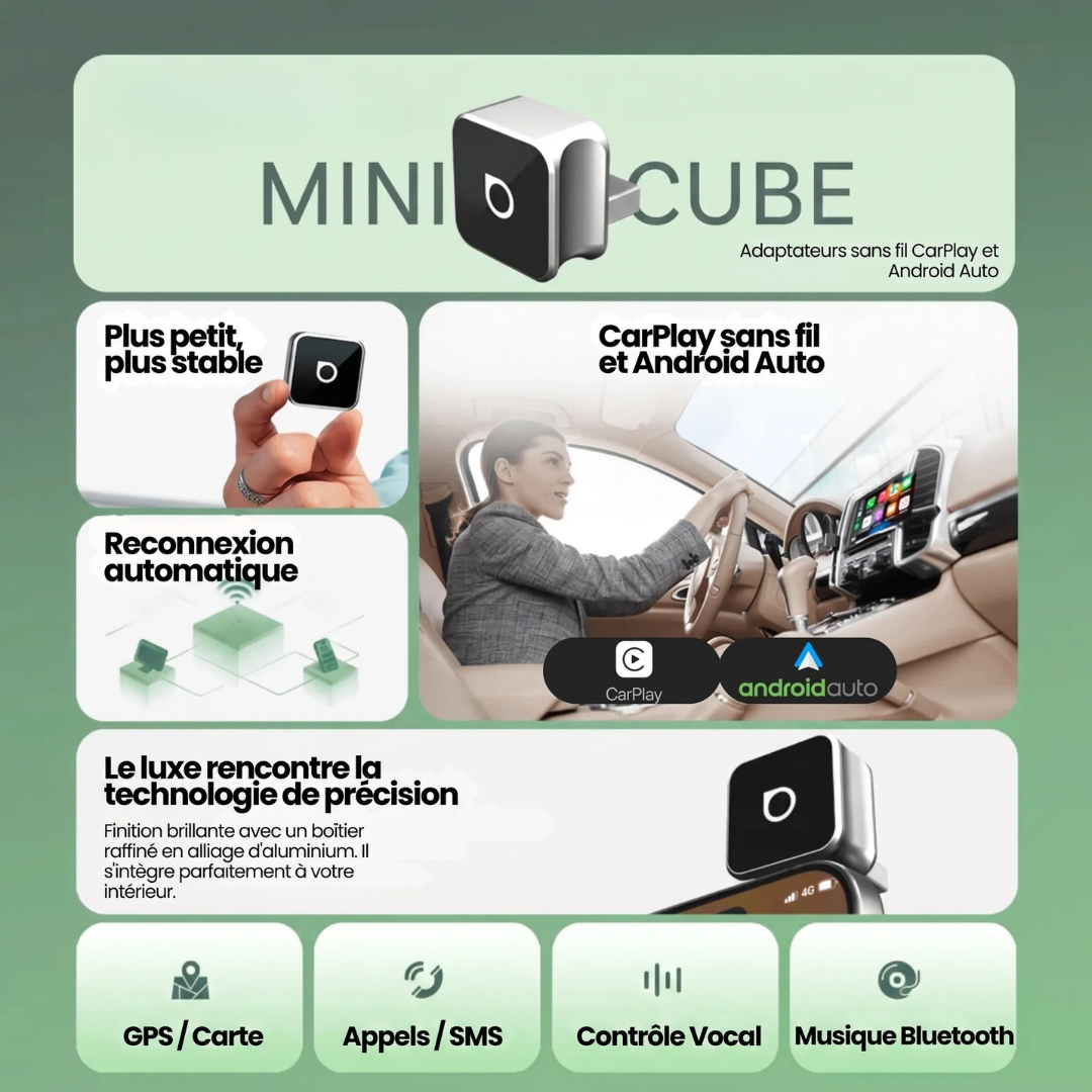 Mini Cube Connecteur CarPlay & Android Auto