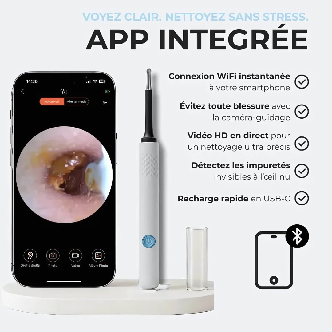Kit Nettoyage Oreilles avec Caméra HD