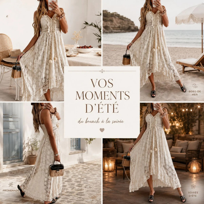 Langes, fließendes Sommerkleid aus Spitze – elegant und schick für Damen