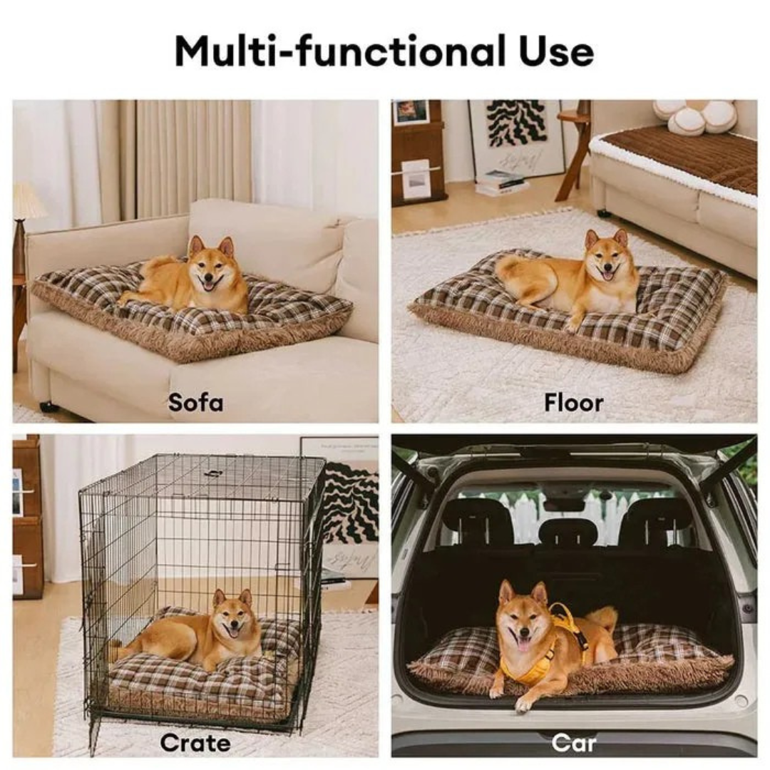 Tapis réversible en peluche pour chien
