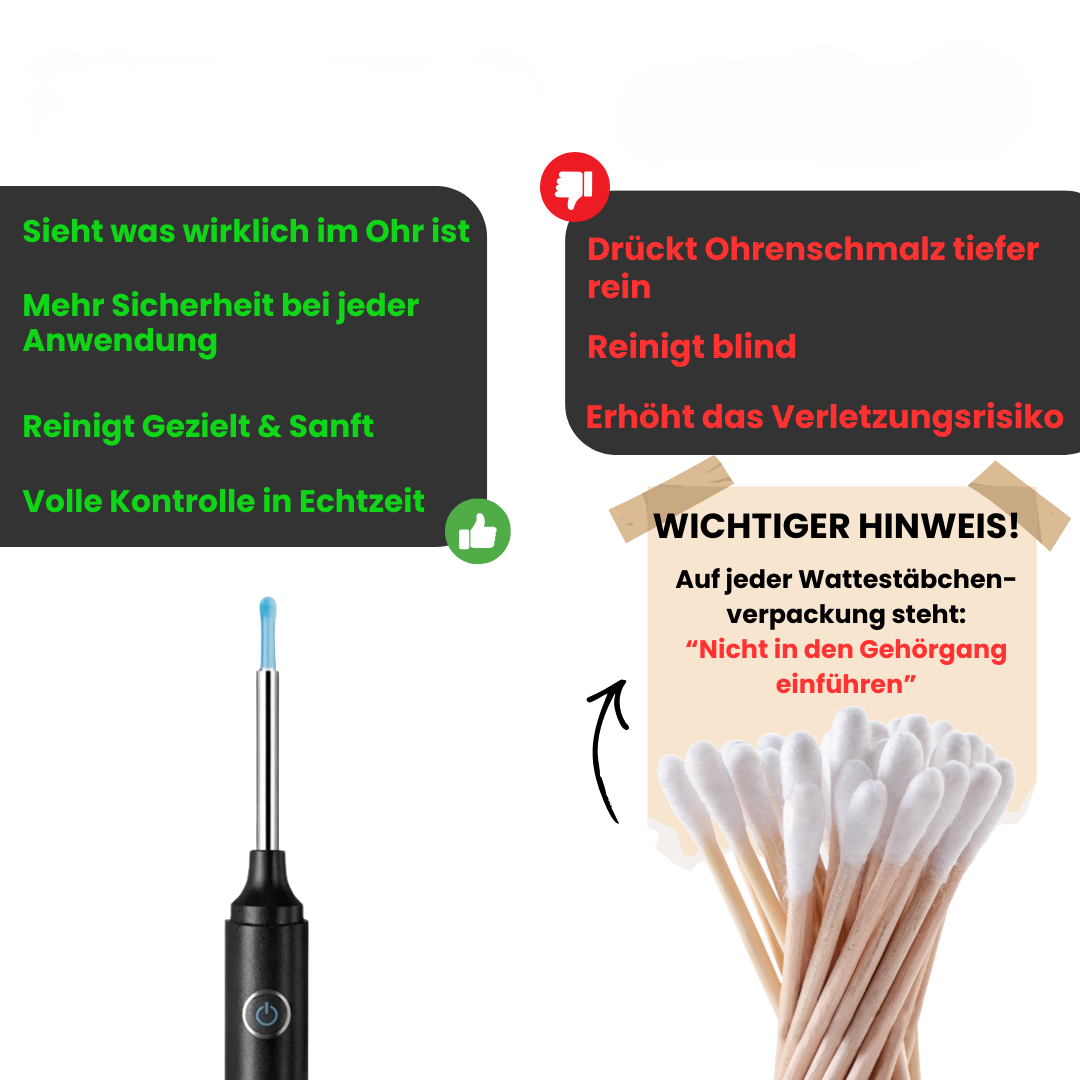 HD-vernetztes Otoskop zur Ohrreinigung